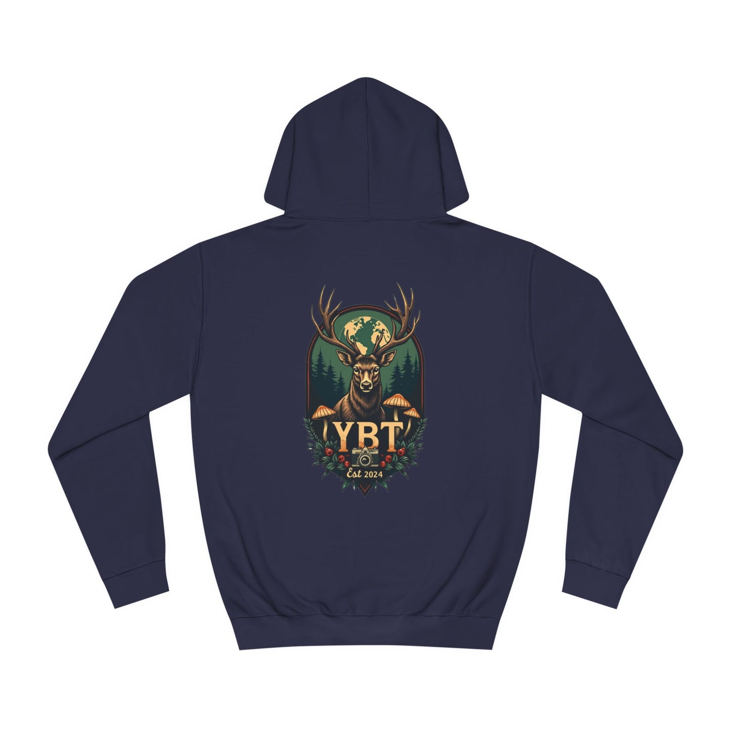 YBT Unisex Hoodie with Vintage Deer & Camera  Design