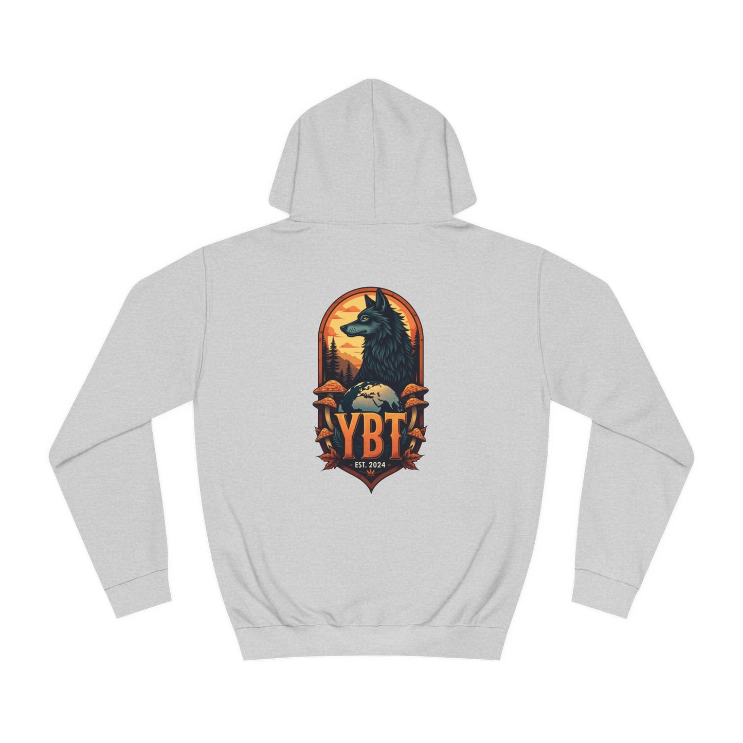 YBT Unisex Hoodie | Wolf & Mushroom Design