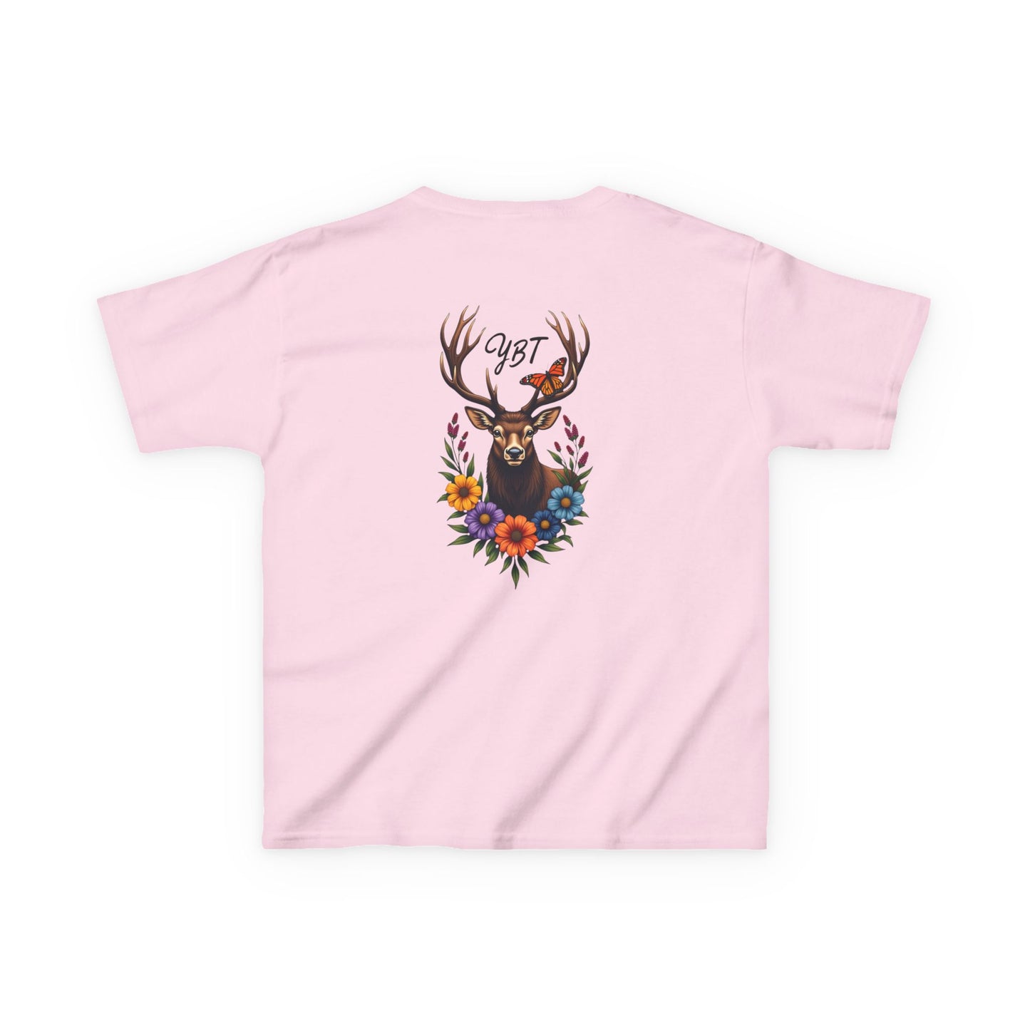 YBT Kids Tee with Deer and Butterfly Design