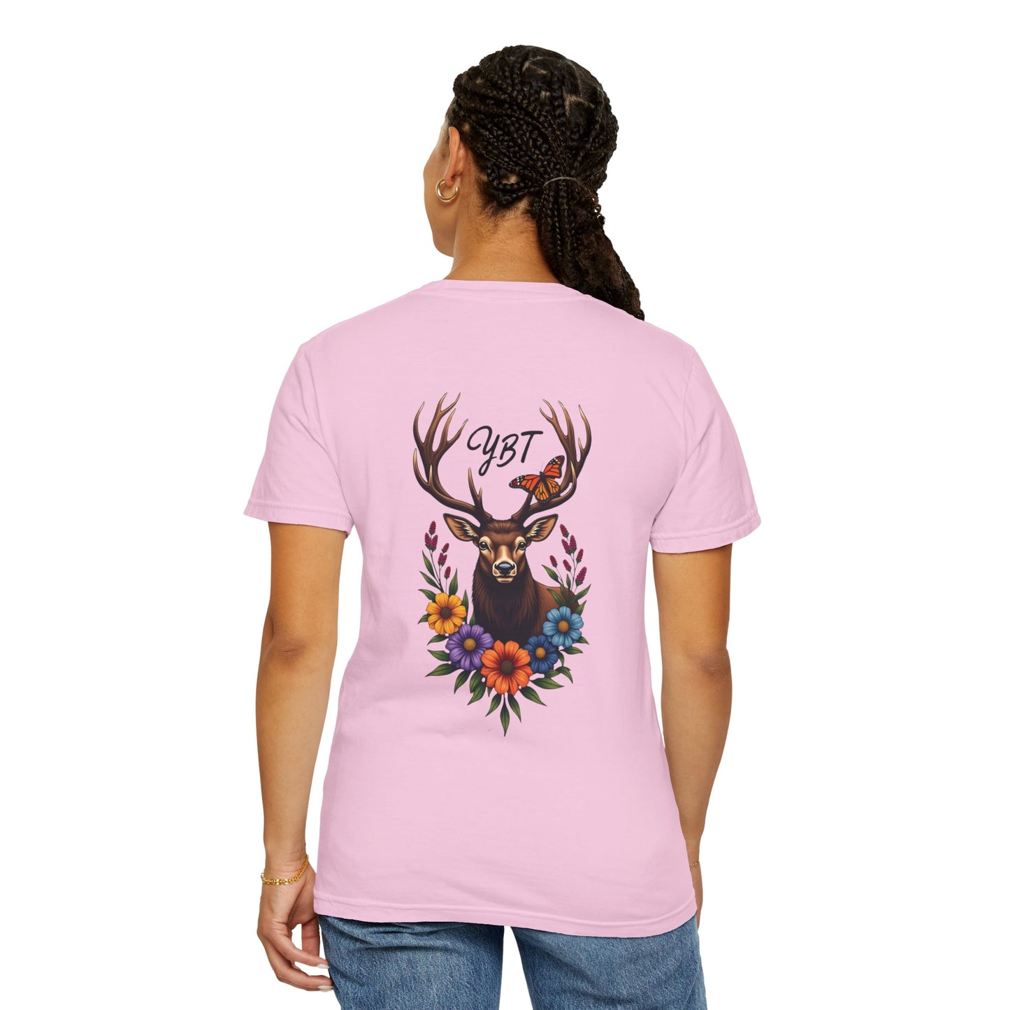 Woman's T-Shirt with YBT Deer Wreath Design