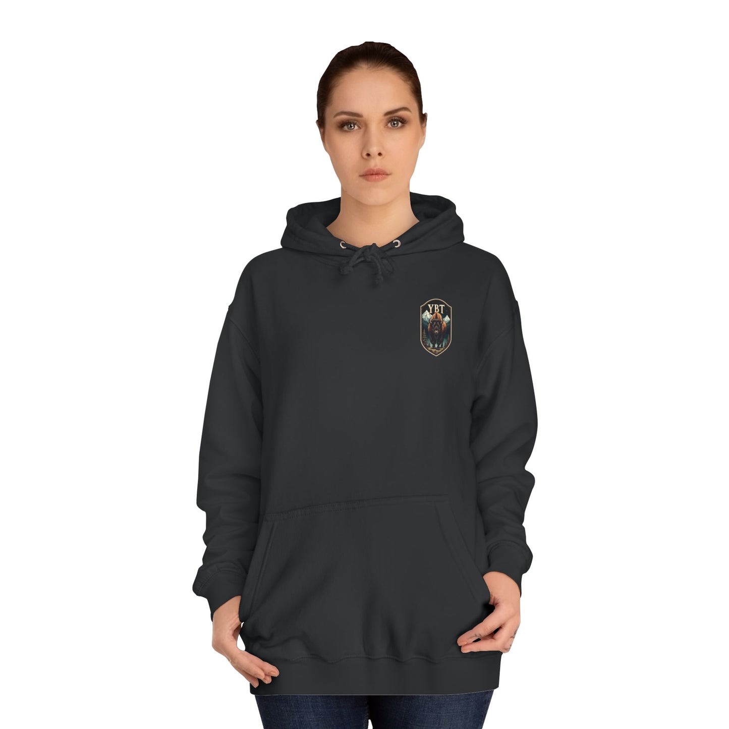 YBT Unisex Hoodie | Bison and Mountain Design