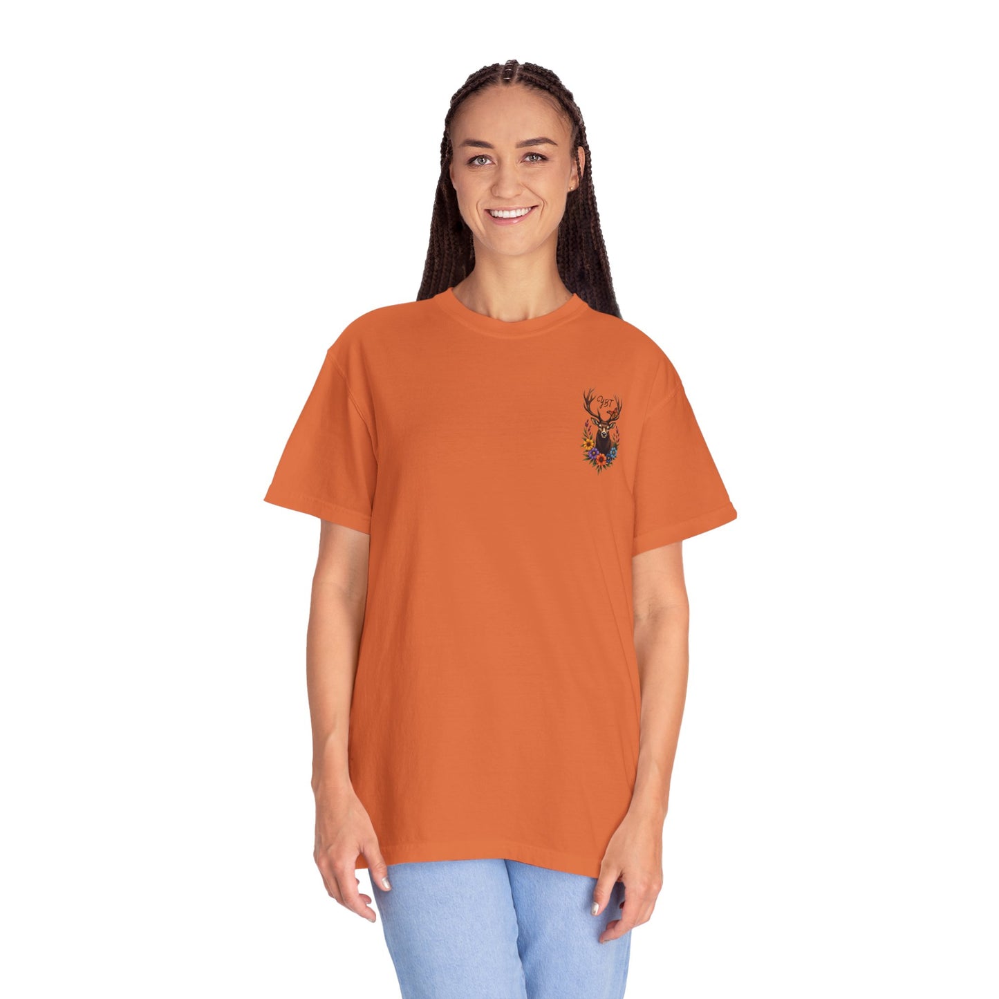 Woman's T-Shirt with YBT Deer Wreath Design