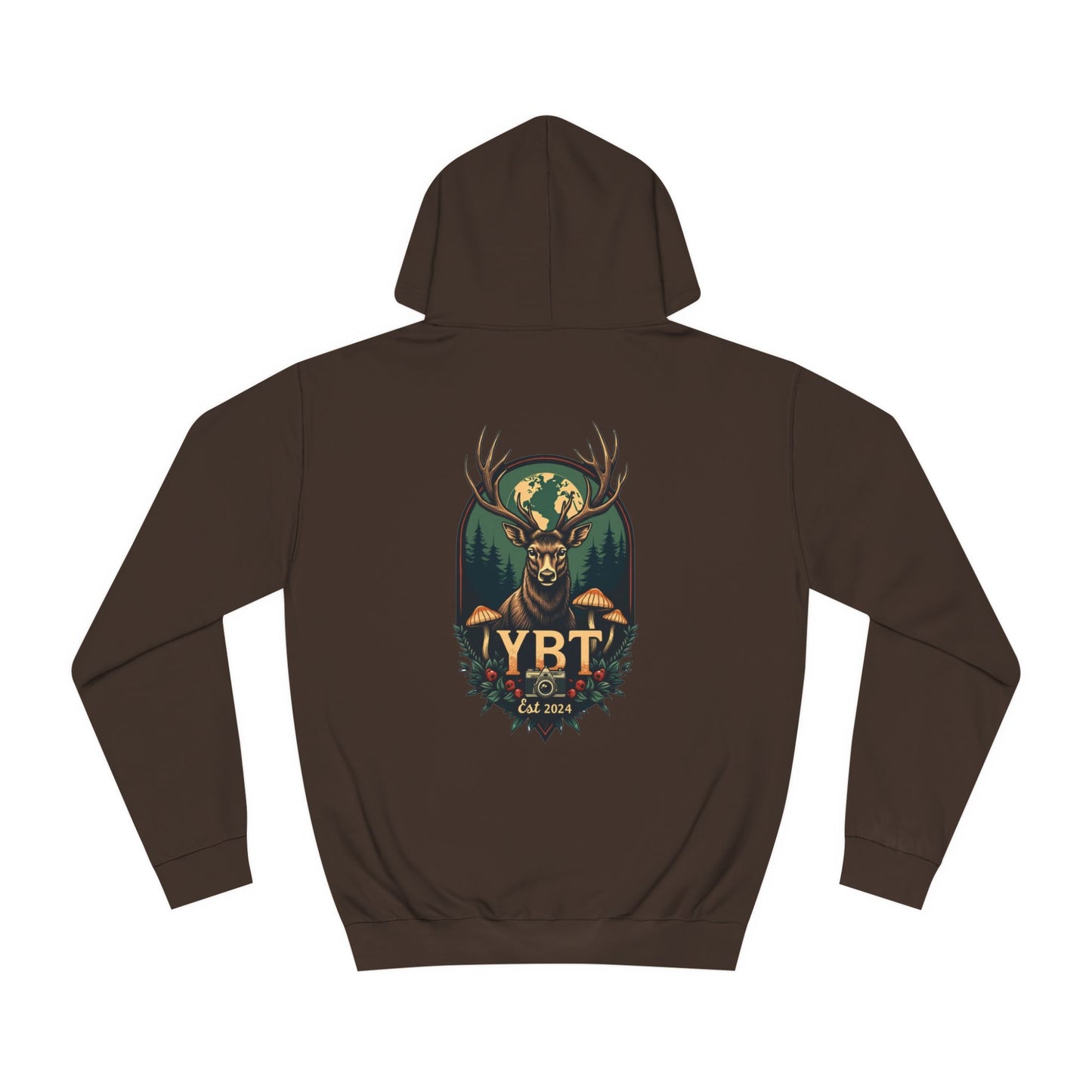 YBT Unisex Hoodie with Vintage Deer & Camera  Design