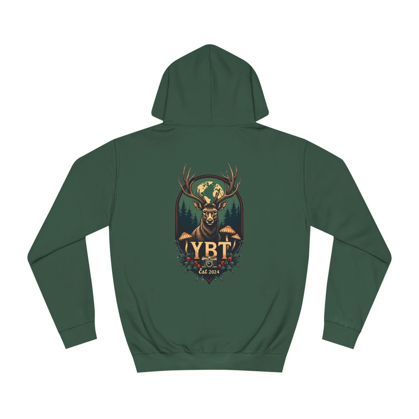 YBT Unisex Hoodie with Vintage Deer & Camera  Design