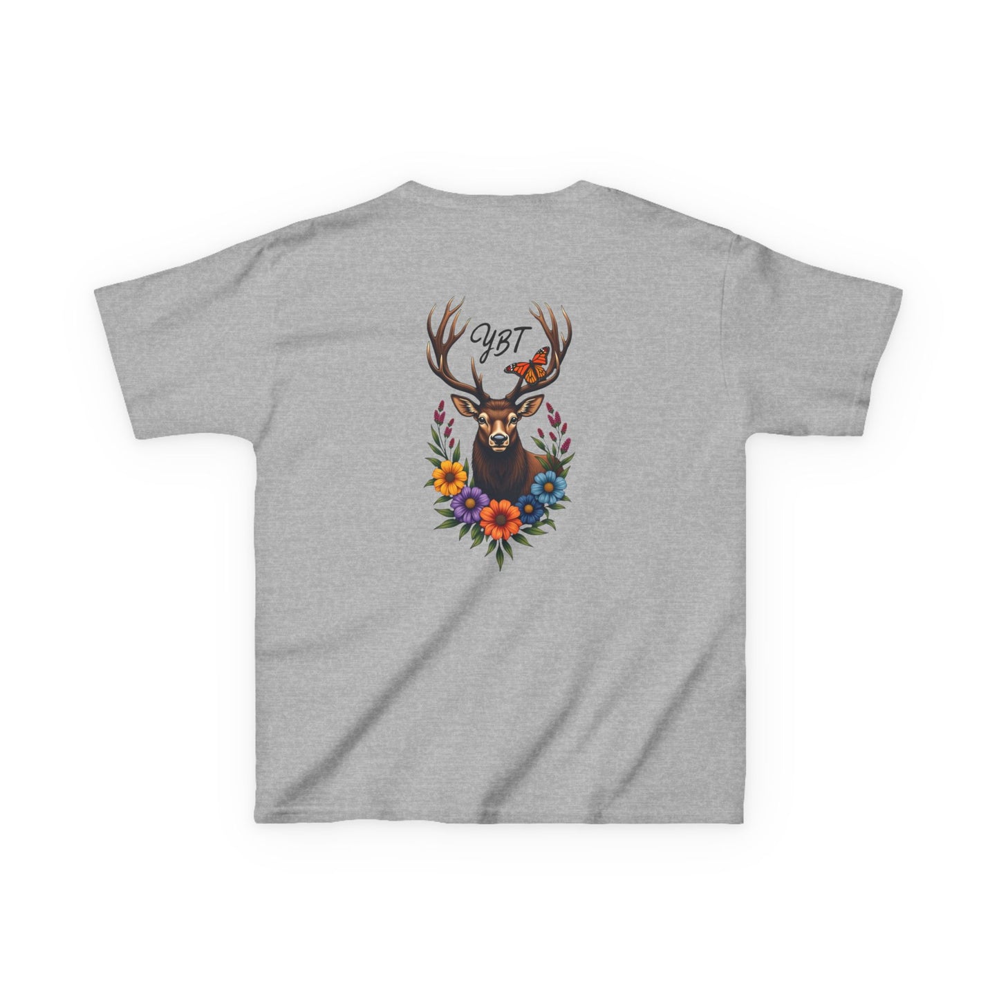 YBT Kids Tee with Deer and Butterfly Design