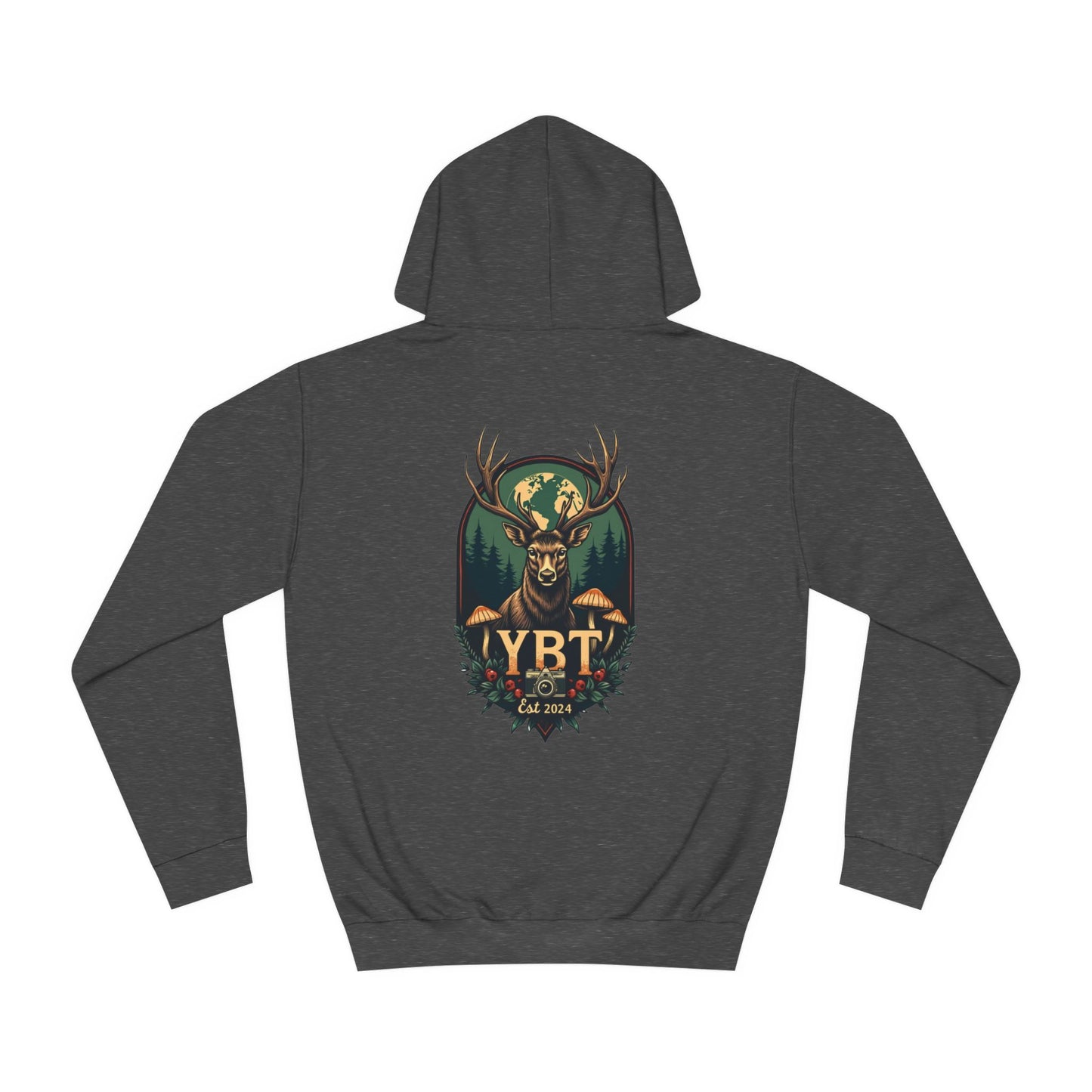 YBT Unisex Hoodie with Vintage Deer & Camera  Design