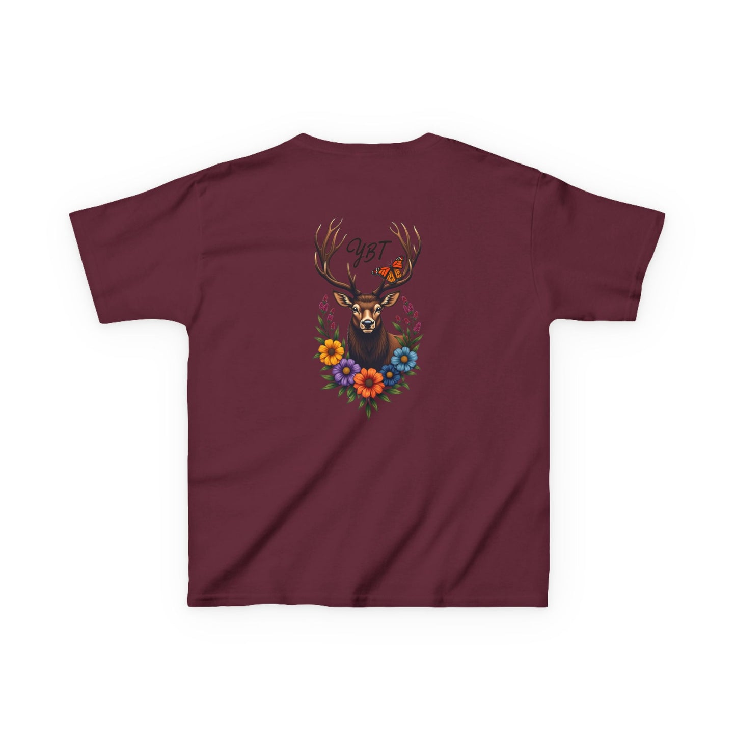 YBT Kids Tee with Deer and Butterfly Design