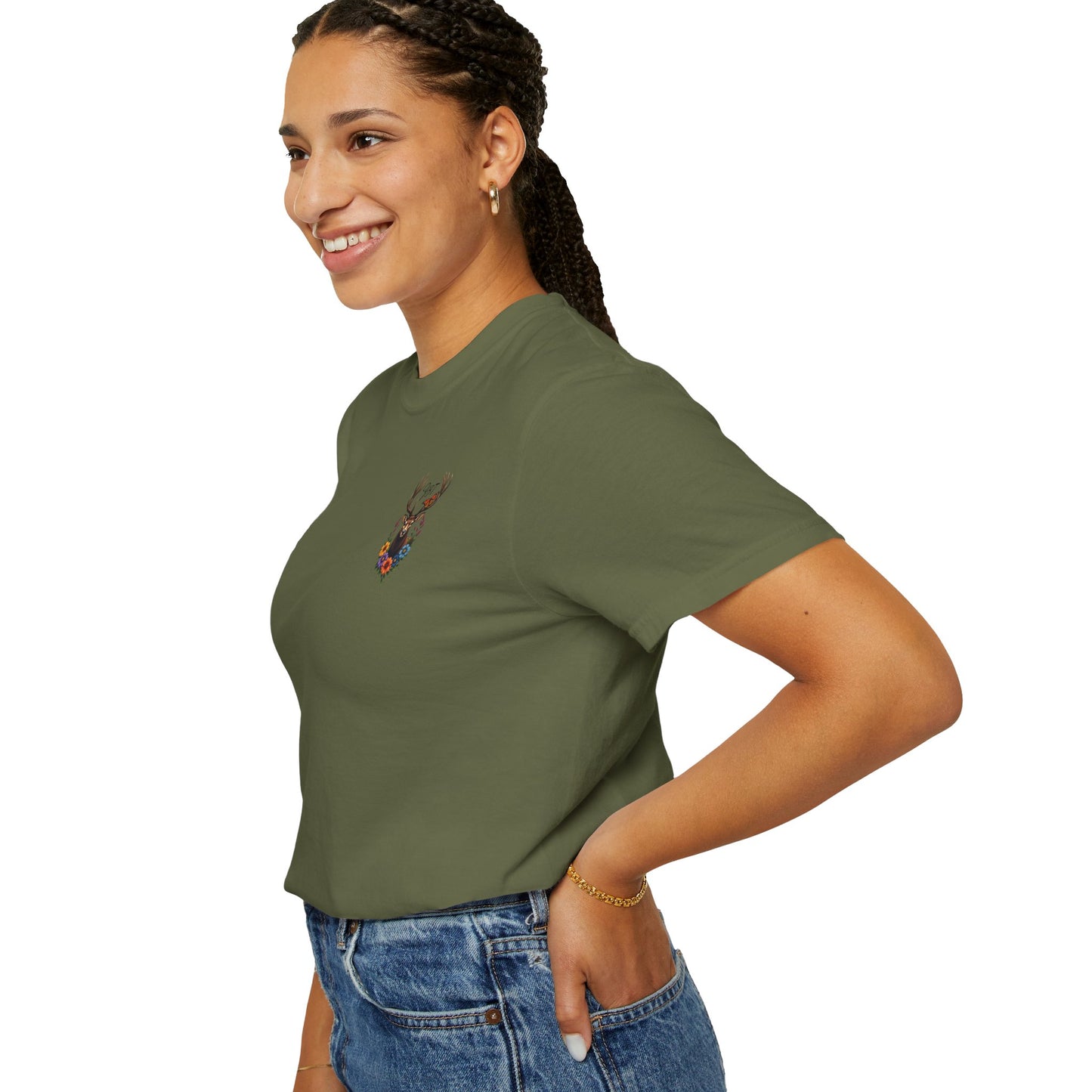 Woman's T-Shirt with YBT Deer Wreath Design