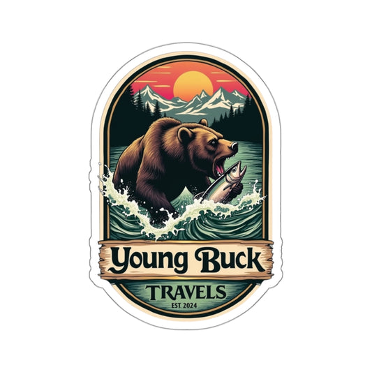 YBT Bear Eating Fish Sticker