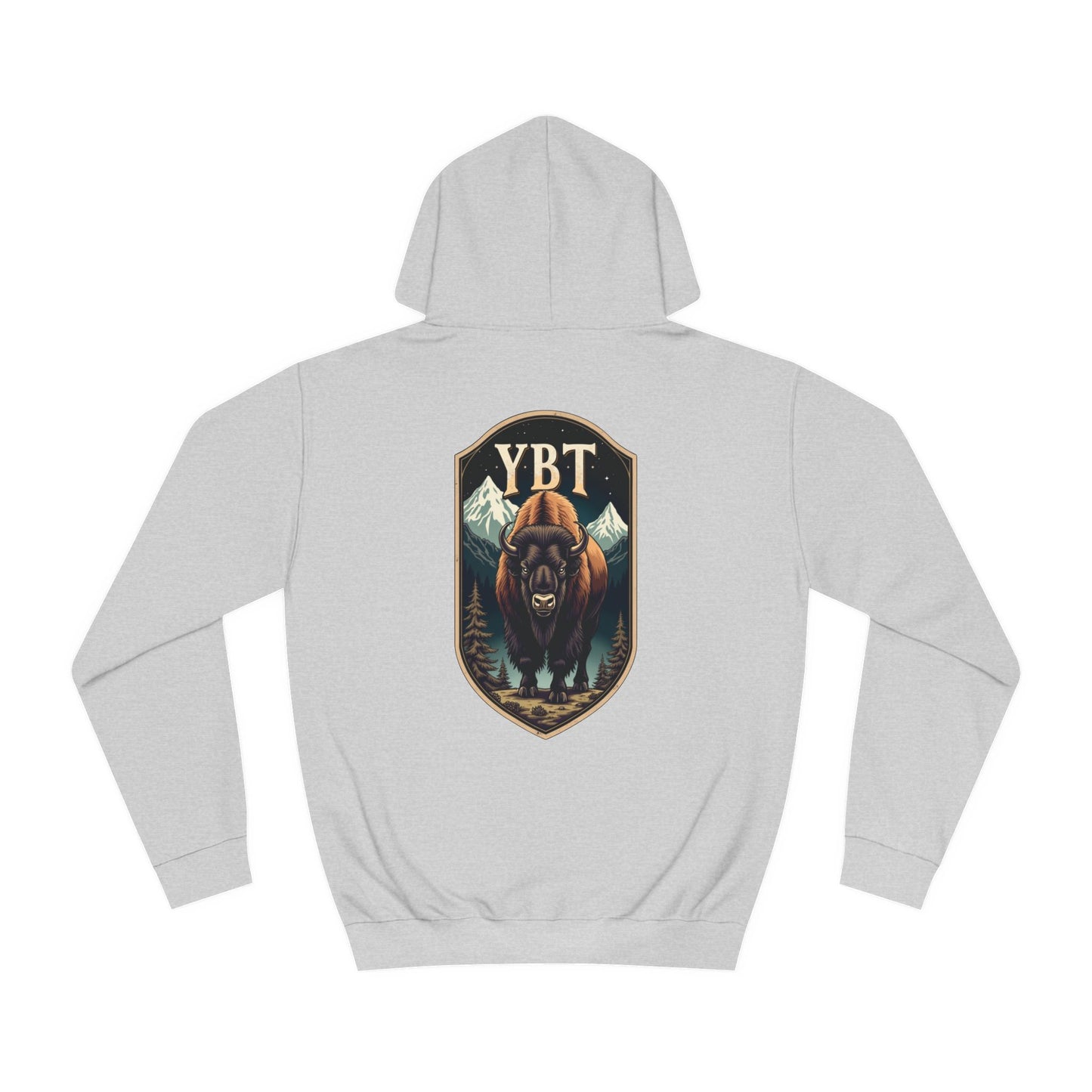 YBT Unisex Hoodie | Bison and Mountain Design